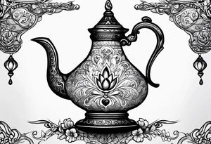 magic lamp with message prince ali tattoo idea