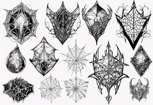Shattered crystal chalice tangled spiderweb dragon scales tattoo idea