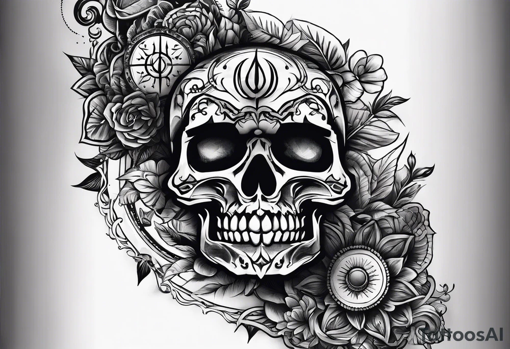Forearm symbol of war and peace horizontal tattoo idea