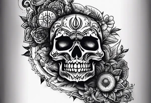 Forearm symbol of war and peace horizontal tattoo idea