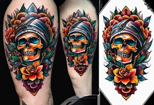 male neo traditional knee tattoo tattoo idea