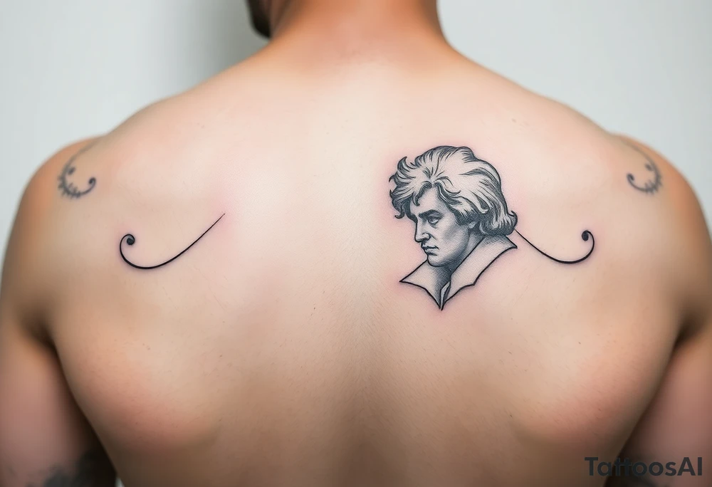 Dainty subtle Beethoven theme tattoo idea