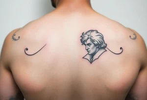 Dainty subtle Beethoven theme tattoo idea