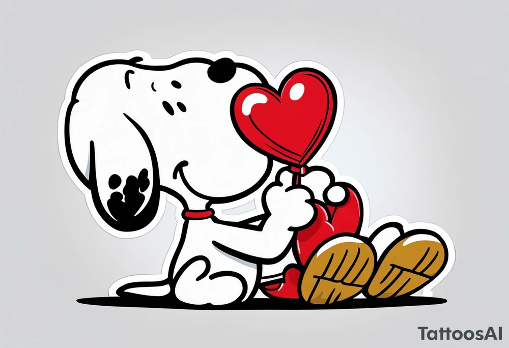 snoopy with a heart tattoo idea
