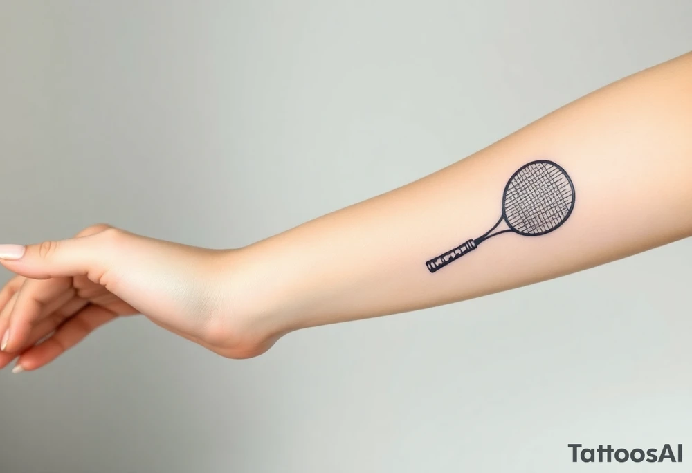 Racket sports tattoo which should have table tennis, badminton and tennis tattoo idea