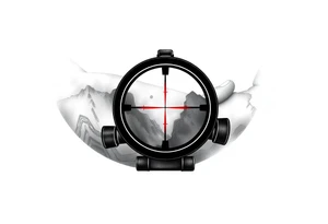 2d scope crosshairs with eerie fog in background tattoo idea