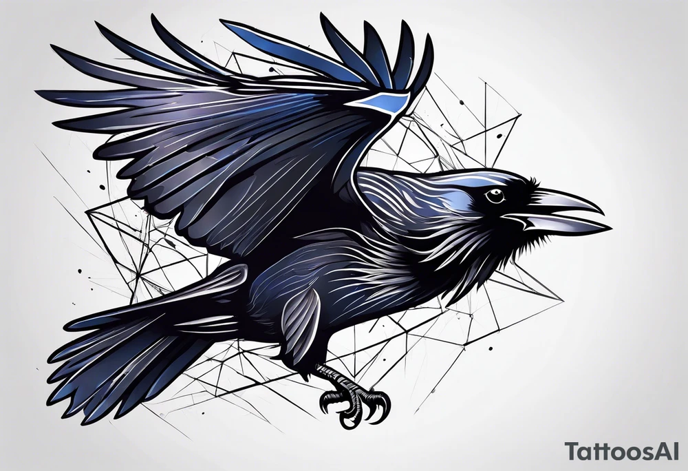 outlines of a flying crow, without bows tattoo idea