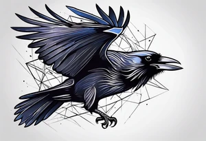 outlines of a flying crow, without bows tattoo idea