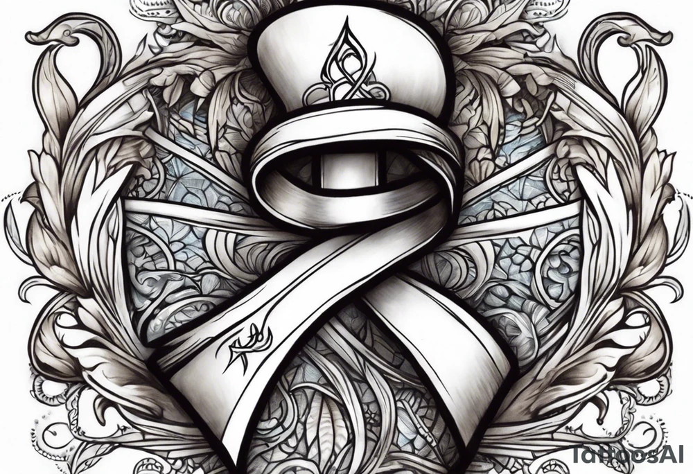 Prostate cancer ribbon tattoo idea