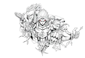 12 or more anime characters in their powerful form... More abstract tattoo idea