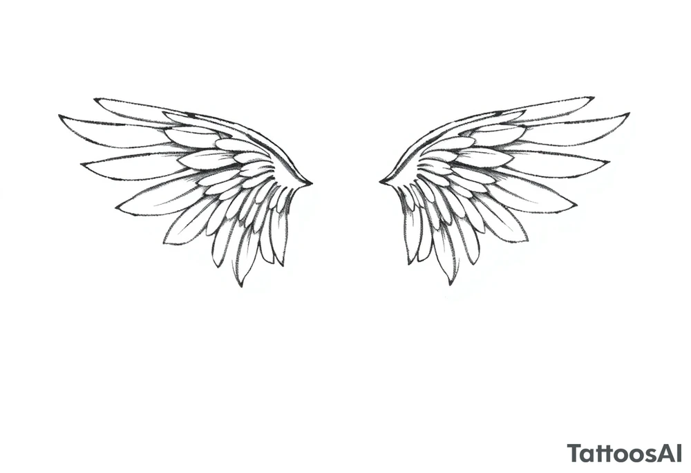 dainty angel wings with dominique and 11/26/2015 tattoo idea