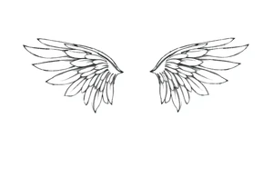 dainty angel wings with dominique and 11/26/2015 tattoo idea