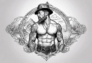 Inner bicep, stretched horizontally, visual representation of the journey of life tattoo idea