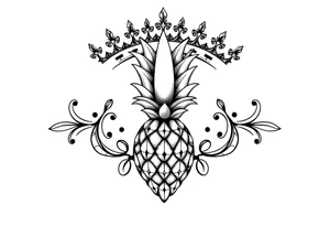 Majestic crown, pineapple ,vagina, anus tattoo idea