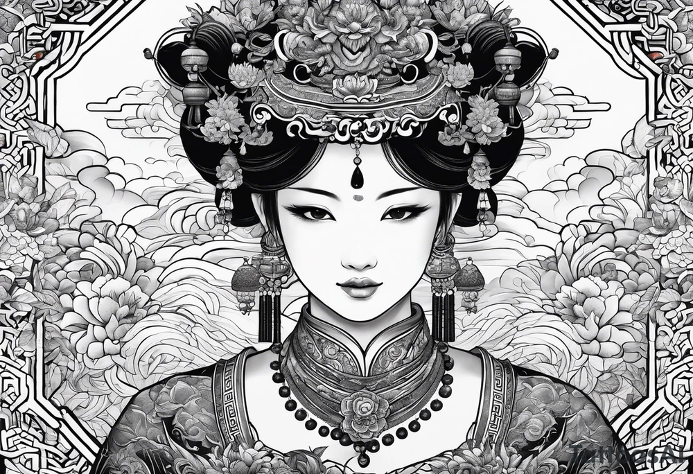 Chinese wall, realistic art,Chinese tattoo idea