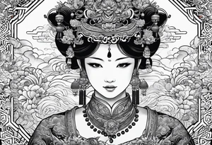 Chinese wall, realistic art,Chinese tattoo idea