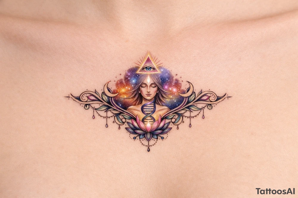 dna comciousness higher self awakening under boob tattoo tattoo idea