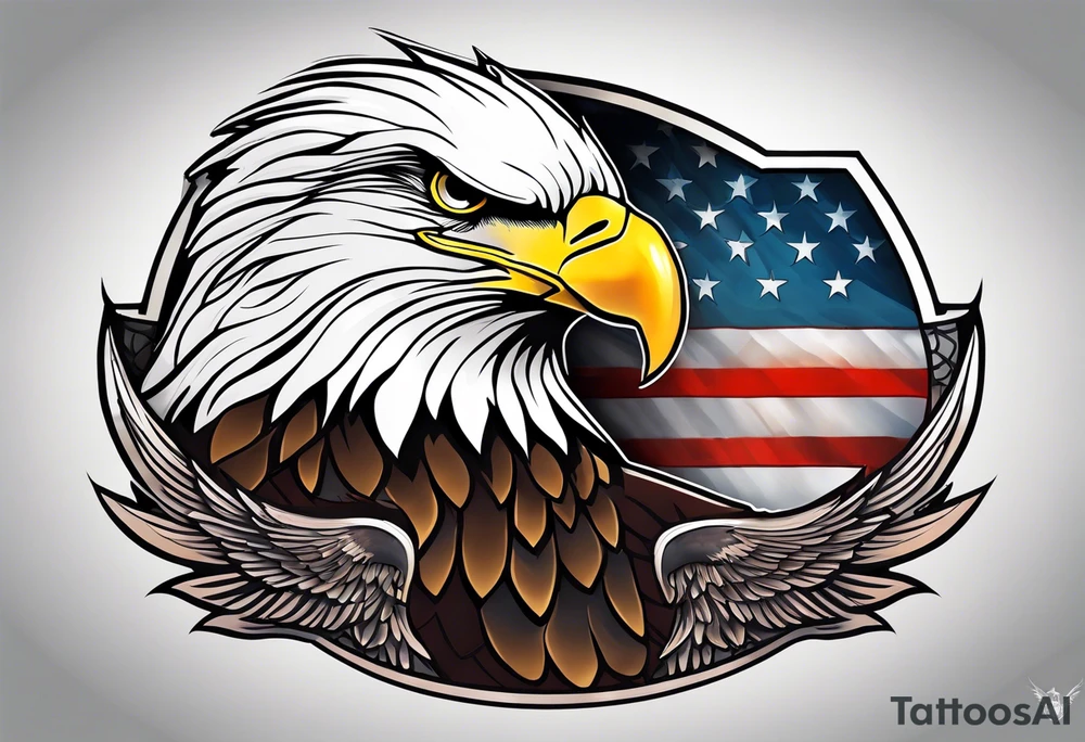 Bald eagle holding a 737 Plane tattoo idea