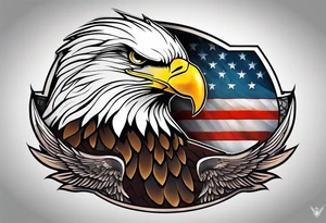 Bald eagle holding a 737 Plane tattoo idea