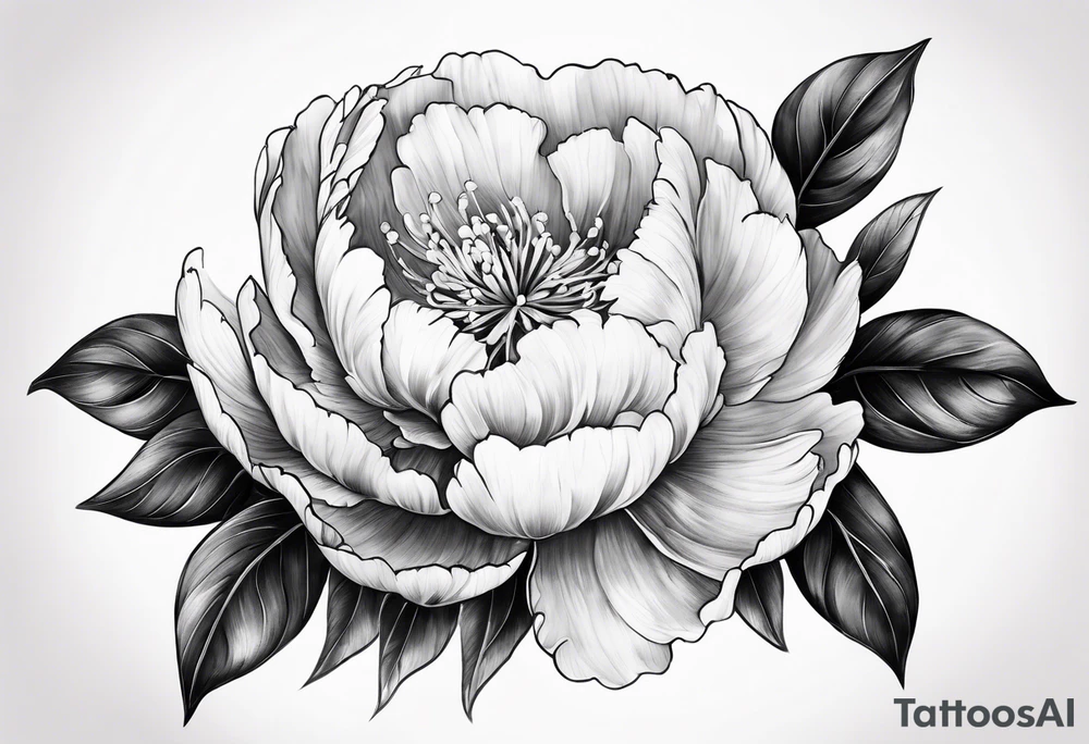 A stemless peony tattoo idea