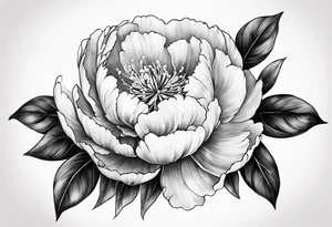 A stemless peony tattoo idea
