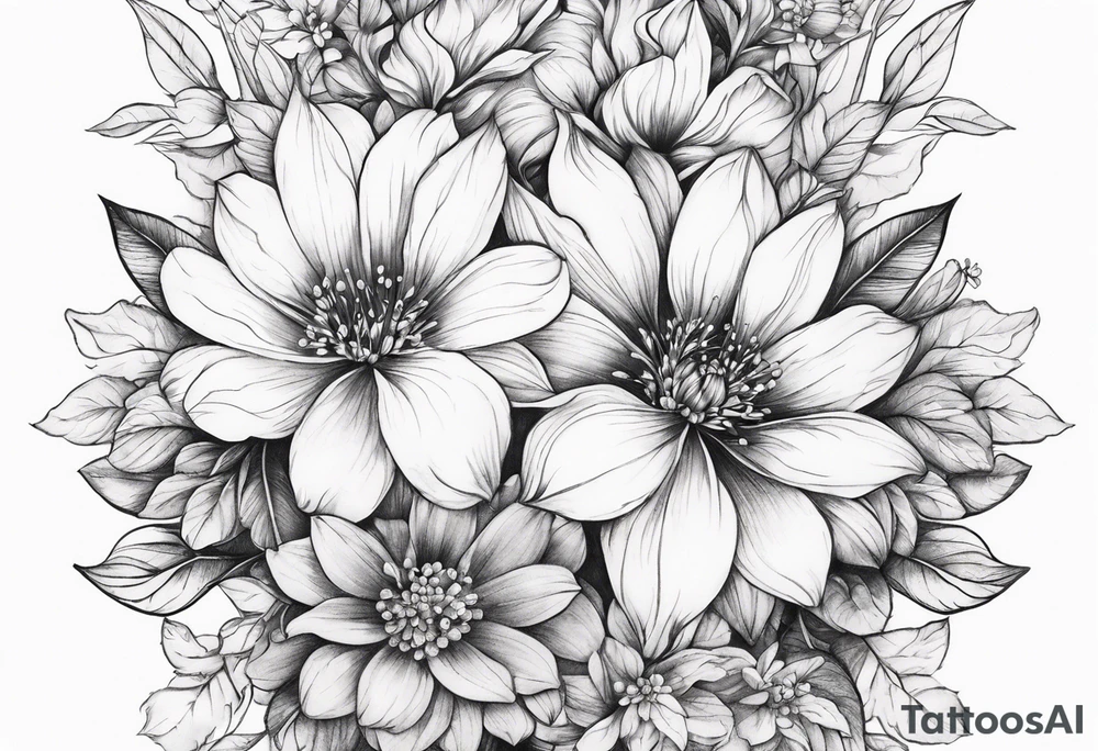 gentle flowers on front neck tattoo idea