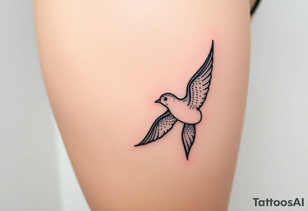 swallow flying with its wings out and forward tattoo idea