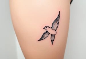 swallow flying with its wings out and forward tattoo idea