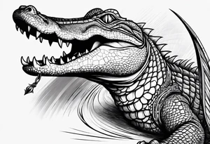 Alligator wrapped around a dagger tattoo idea