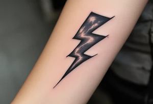 Thunderstorms with music symbol tattoo idea