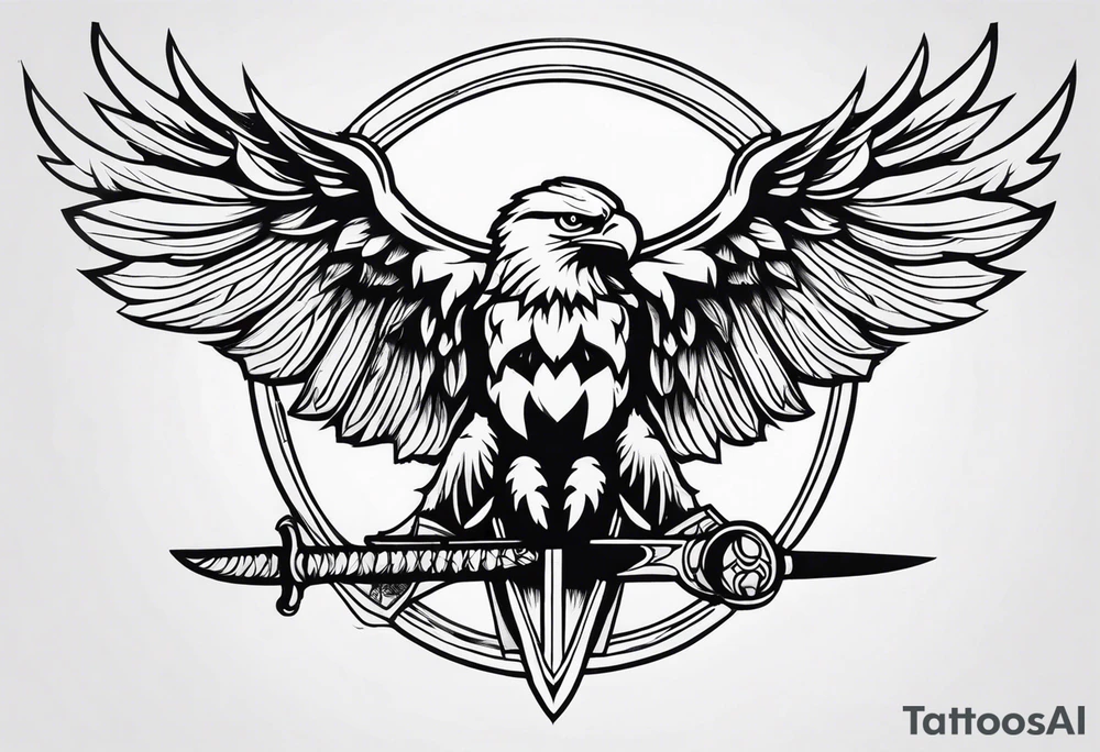 Eagle carrying sword tattoo idea