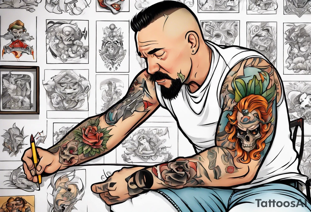 Todd Macalpine getting a tattoo close up tattoo idea