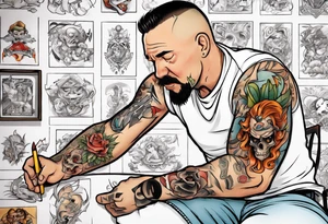 Todd Macalpine getting a tattoo close up tattoo idea