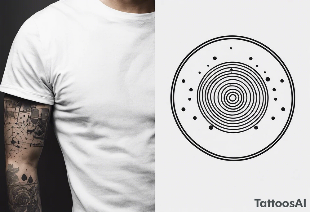 simple circle that incorporates 4 dots tattoo idea
