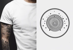 simple circle that incorporates 4 dots tattoo idea
