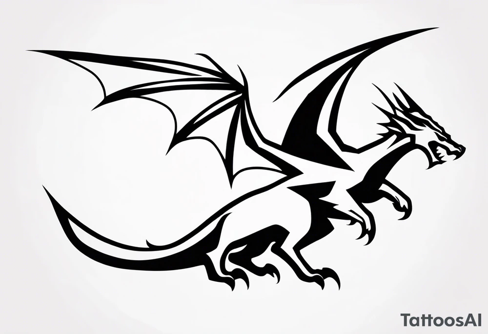 Wyvern silhouette simple tattoo idea