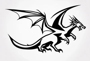 Wyvern silhouette simple tattoo idea