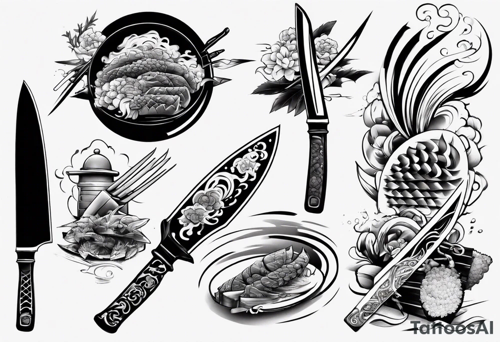 Japanese Chef Knife tattoo idea