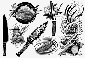 Japanese Chef Knife tattoo idea