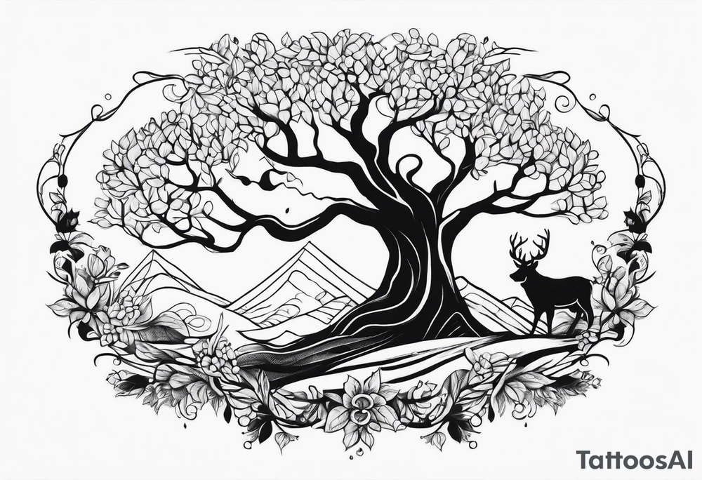 Baum mit langen Wurzeln tattoo idea