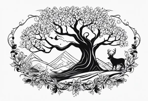 Baum mit langen Wurzeln tattoo idea