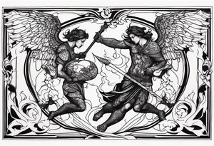 angels fighting demons tattoo idea