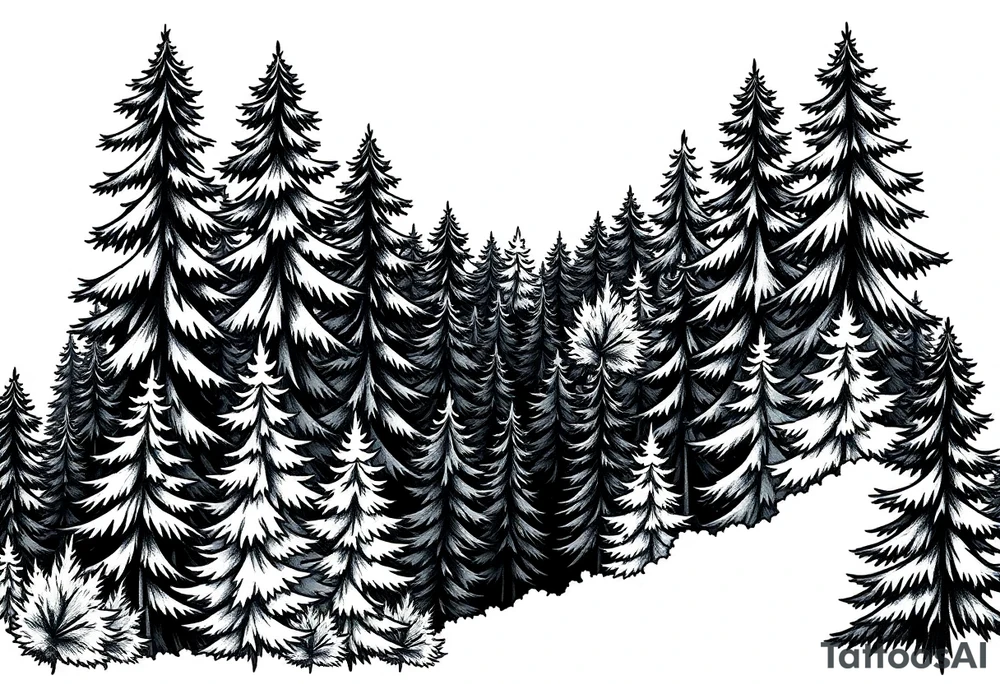 green forest background tattoo idea