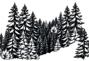 green forest background tattoo idea