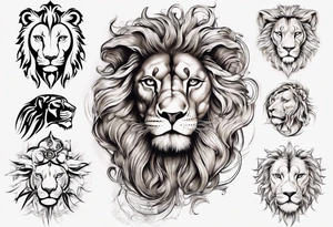 i want to do a tattoo on the inner part of my arm , that will have the face of a lion mixed with a face of a godess tattoo idea