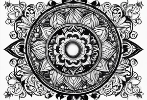 small round tattoo with open in the middle tattoo idea