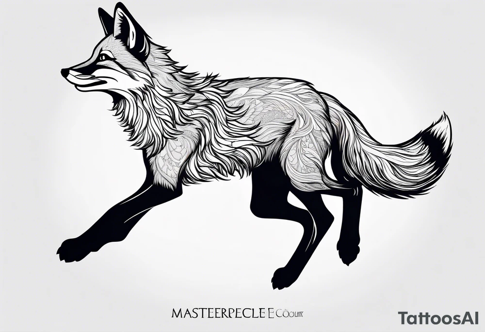 Fox leaping tattoo idea
