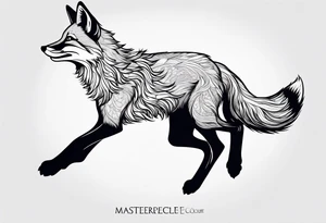 Fox leaping tattoo idea