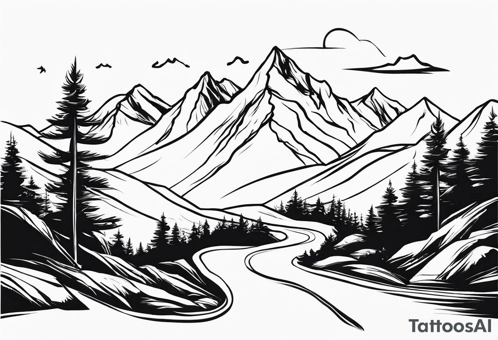 Mountain Path tattoo idea