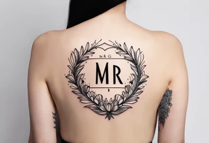 minimalist logo-style tattoo that consists only of the letters 'MRBG'. simple and not too fancy, just the clean and bold letters arranged in a stylish way. tattoo idea